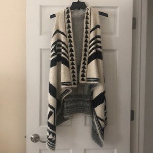 Tribal Print Vest with Hood